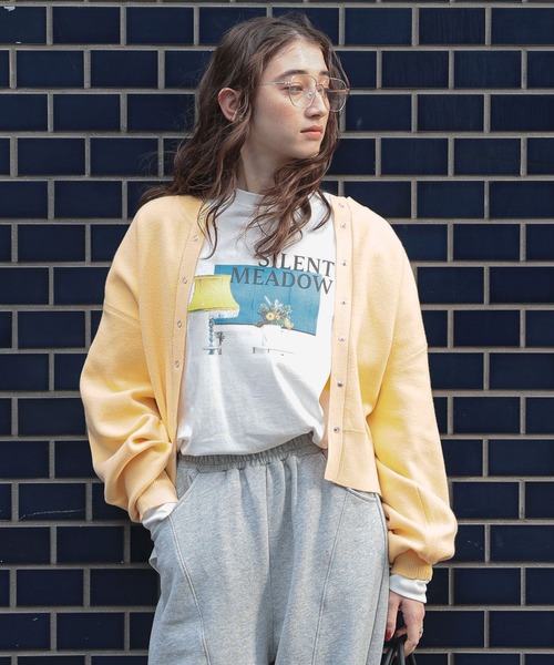 GEORGE'S（ジョージズ）の「スウエットライクカーデ（カーディガン/ボレロ・レディース・レッド/チャコールグレー/グレー/ベージュ/ネイビー/イエロー・MEDIUM/FREE）」の13枚目の写真