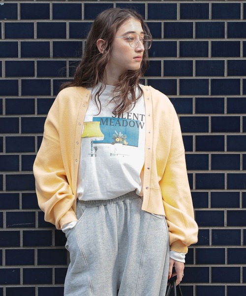 GEORGE'S（ジョージズ）の「スウエットライクカーデ（カーディガン/ボレロ・レディース・レッド/チャコールグレー/グレー/ベージュ/ネイビー/イエロー・MEDIUM/FREE）」の14枚目の写真