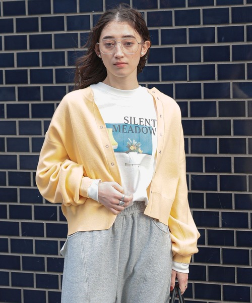 GEORGE'S（ジョージズ）の「スウエットライクカーデ（カーディガン/ボレロ・レディース・レッド/チャコールグレー/グレー/ベージュ/ネイビー/イエロー・MEDIUM/FREE）」の10枚目の写真