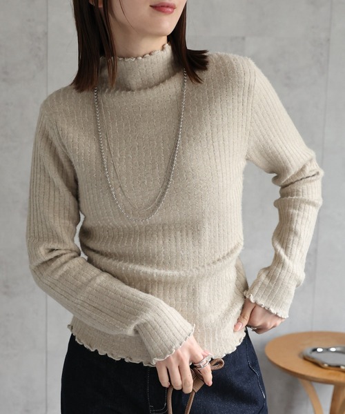 セール】＜ふんわり＞裏シャギー プチハイネックニット（ニット
