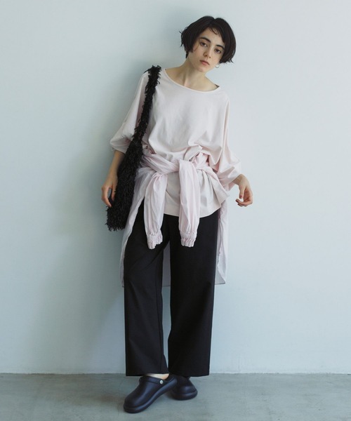 studio CLIP（スタディオクリップ）の「《natural by clip》Wバイオドルマンプルオーバー（Tシャツ/カットソー・レディース・ブラック/ピンク/ブラウン/オフホワイト・FREE）」の9枚目の写真