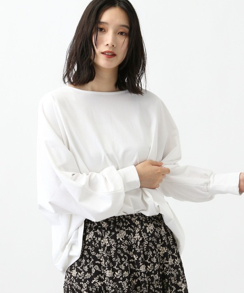 studio CLIP（スタディオクリップ）の「《natural by clip》Wバイオドルマンプルオーバー（Tシャツ/カットソー・レディース・ブラック/ピンク/ブラウン/オフホワイト・FREE）」の7枚目の写真