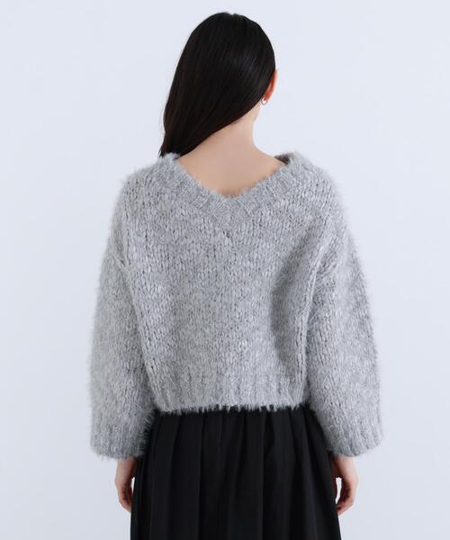 NATURAL BEAUTY BASIC(ナチュラルビューティーベーシック)の「◇2wayネックスラブヤーンニット(ニット/セーター・レディース・ライトグリーン/グレー/オフホワイト・FREE)」の11枚目の写真