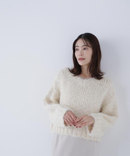 NATURAL BEAUTY BASIC(ナチュラルビューティーベーシック)の「◇2wayネックスラブヤーンニット(ニット/セーター・レディース・ライトグリーン/グレー/オフホワイト・FREE)」の20枚目の写真