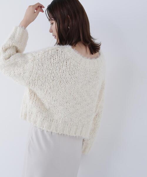 NATURAL BEAUTY BASIC(ナチュラルビューティーベーシック)の「◇2wayネックスラブヤーンニット(ニット/セーター・レディース・ライトグリーン/グレー/オフホワイト・FREE)」の21枚目の写真
