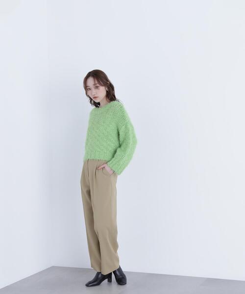 NATURAL BEAUTY BASIC(ナチュラルビューティーベーシック)の「◇2wayネックスラブヤーンニット(ニット/セーター・レディース・ライトグリーン/グレー/オフホワイト・FREE)」の7枚目の写真