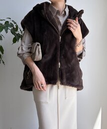 DouDou | フェイクミンクフーディージレ(ベスト)