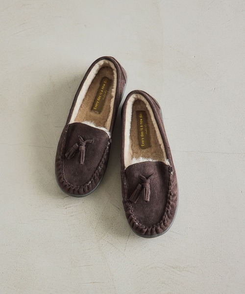 セール】【撥水】タッセルファーモカシン（モカシン/デッキシューズ