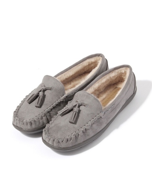 studio CLIP（スタディオクリップ）の「【撥水】タッセルファーモカシン（モカシン/デッキシューズ・レディース・ダークブラウン/グレー・SMALL/LARGE/MEDIUM）」の4枚目の写真