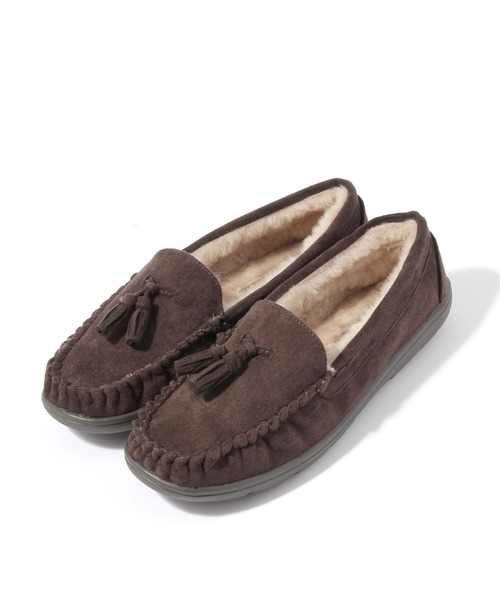 studio CLIP（スタディオクリップ）の「【撥水】タッセルファーモカシン（モカシン/デッキシューズ・レディース・ダークブラウン/グレー・SMALL/LARGE/MEDIUM）」の5枚目の写真