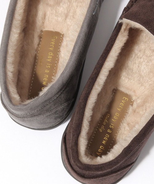 studio CLIP（スタディオクリップ）の「【撥水】タッセルファーモカシン（モカシン/デッキシューズ・レディース・ダークブラウン/グレー・SMALL/LARGE/MEDIUM）」の12枚目の写真