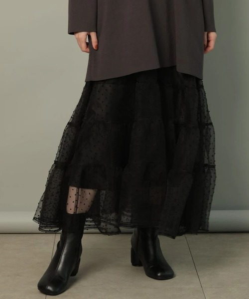 カデュネ　ティアードスカート　茶　34サイズ　タグ付き新品 カデュネ ティアードスカート 茶 34サイズ タグ付き新品 CADUNE