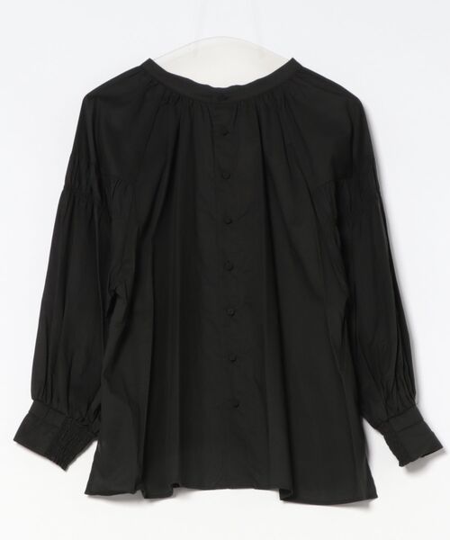 PREFERIR（プレフェリール）の「バンドカラ－ ボリュームスリーブ　長袖シャツブラウス（シャツ/ブラウス・レディース・ブラック/オフホワイト・MEDIUM）」の2枚目の写真