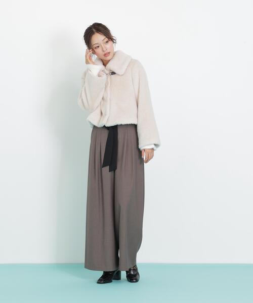 ◇フェイクファーショートジャケット（その他アウター）｜JILL by JILL