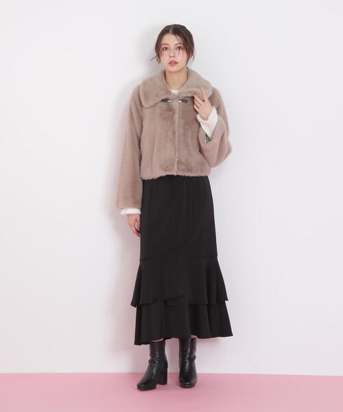 ◇フェイクファーショートジャケット（その他アウター）｜JILL by JILL