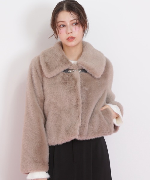 JILL by JILL STUART（ジルバイジルスチュアート）の「◇フェイクファーショートジャケット（その他アウター・レディース・ホワイト/ブラウン/グレー・SMALL/MEDIUM）」の8枚目の写真