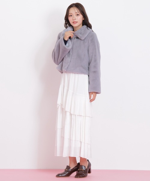 ◇フェイクファーショートジャケット（その他アウター）｜JILL by JILL