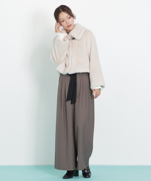 ◇フェイクファーショートジャケット（その他アウター）｜JILL by JILL