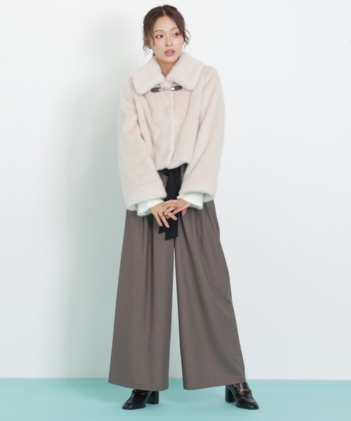 JILL by JILL STUART（ジルバイジルスチュアート）の「◇フェイクファーショートジャケット（その他アウター・レディース・ホワイト/ブラウン/グレー・SMALL/MEDIUM）」の18枚目の写真