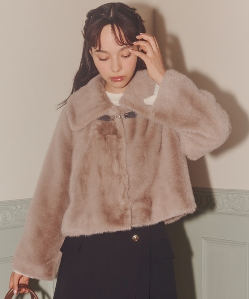 JILL by JILL STUART（ジルバイジルスチュアート）の「◇フェイクファーショートジャケット（その他アウター・レディース・ホワイト/ブラウン/グレー・SMALL/MEDIUM）」の5枚目の写真