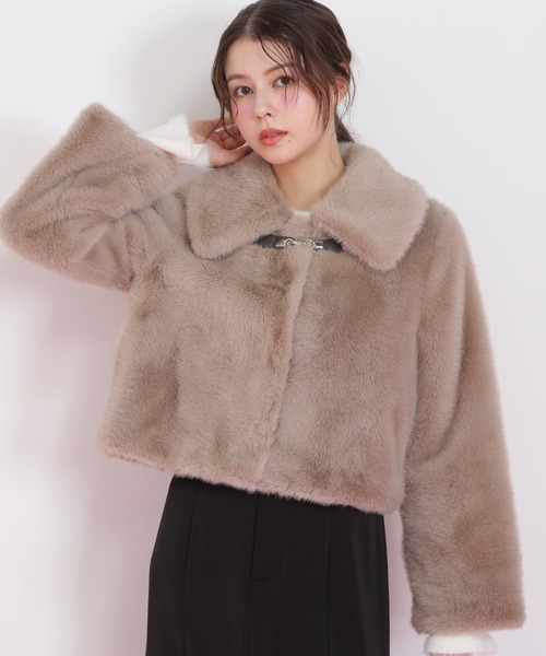 JILL by JILL STUART（ジルバイジルスチュアート）の「◇フェイクファーショートジャケット（その他アウター・レディース・ホワイト/ブラウン/グレー・SMALL/MEDIUM）」の7枚目の写真