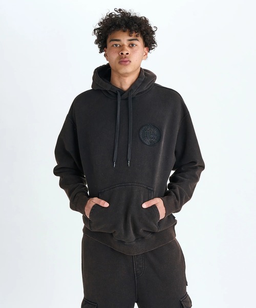 DC SHOES(ディーシーシューズ)の「25 HIDDEN DRAWING PH/DCプルオーバーパーカー・フーディー(SET UP可)(パーカー・メンズ・アンティークシルバー/ブラック×ブラック/ブラック系その他・MEDIUM/LARGE/X-LARGE)」の9枚目の写真