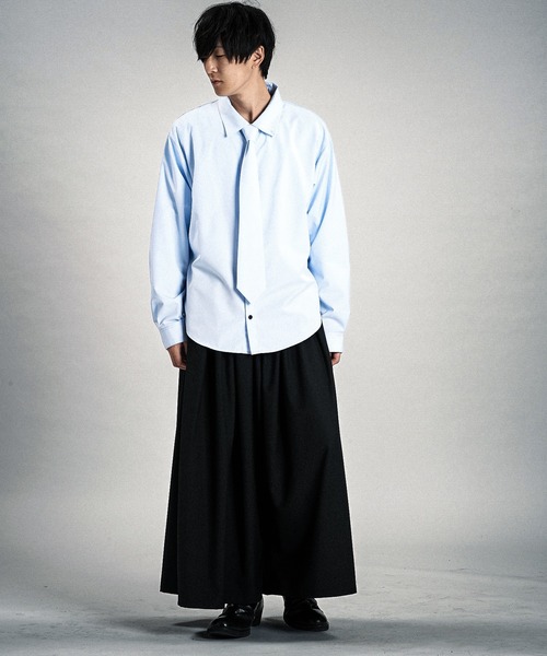NO ID.（ノーアイディ）の「【NO ID.】Shirt with Neck Tie / ネクタイ 付 シャツ（シャツ/ブラウス・メンズ・サックスブルー/グレー/ホワイト・ONE SIZE）」の20枚目の写真