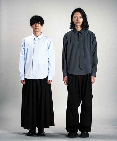 NO ID.（ノーアイディ）の「【NO ID.】Shirt with Neck Tie / ネクタイ 付 シャツ（シャツ/ブラウス・メンズ・サックスブルー/グレー/ホワイト・ONE SIZE）」の17枚目の写真