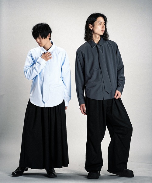 NO ID.（ノーアイディ）の「【NO ID.】Shirt with Neck Tie / ネクタイ 付 シャツ（シャツ/ブラウス・メンズ・サックスブルー/グレー/ホワイト・ONE SIZE）」の18枚目の写真