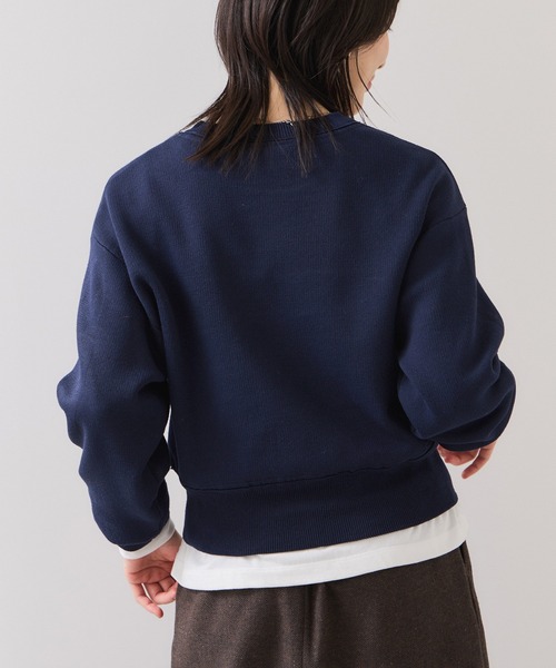 VIS(ビス)の「スウェットライクジャガードロゴニット(ニット/セーター・レディース・クリーム/ネイビー/ライトグレー・FREE)」の7枚目の写真