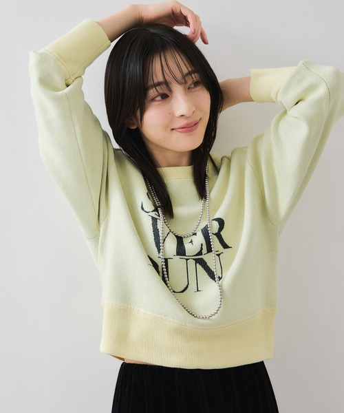 VIS(ビス)の「スウェットライクジャガードロゴニット(ニット/セーター・レディース・クリーム/ネイビー/ライトグレー・FREE)」の15枚目の写真