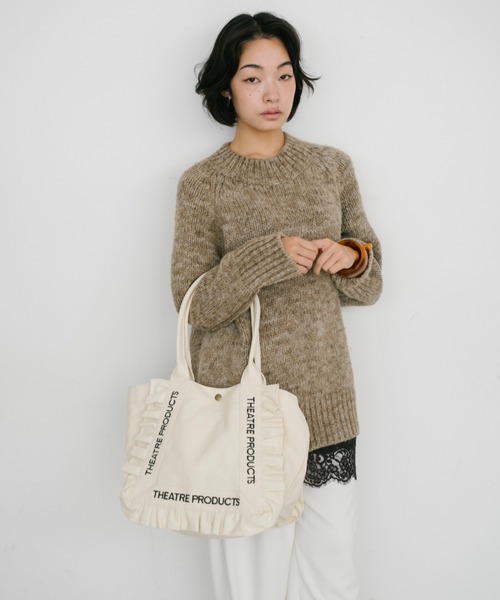 THEATRE PRODUCTS（シアタープロダクツ）の「コットンフリルトートバッグL（トートバッグ・レディース・アイボリー/ブラック・FREE）」の15枚目の写真