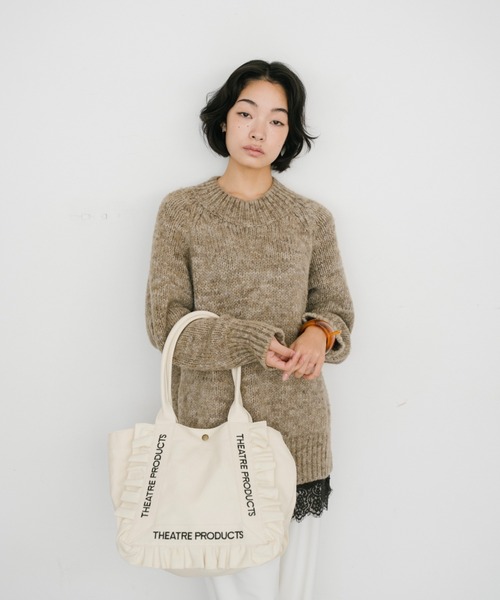 THEATRE PRODUCTS（シアタープロダクツ）の「コットンフリルトートバッグL（トートバッグ・レディース・アイボリー/ブラック・FREE）」の16枚目の写真