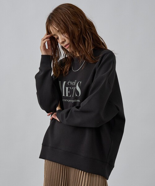 abahouse mavie（アバハウスマヴィ）の「シルキーダンボールロゴプルオーバー（スウェット・レディース・チャコールグレー/アイボリー/スミクロ・フリー）」の19枚目の写真