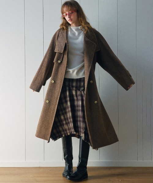 ELOOPS(イーループス)の「【ELOOPS】チェック柄 アシンメトリーAラインミディ丈スカート(スカート・レディース・ブラウン/ブルー/ブラック・S/M/L)」の19枚目の写真