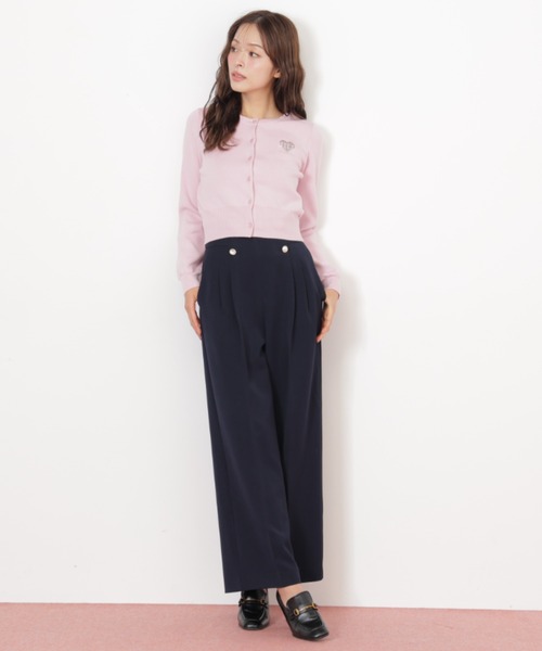 JILL by JILL STUART(ジルバイジルスチュアート)の「◇メタル釦ストレートイージーパンツ(その他パンツ・レディース・ピンク/ネイビー/グレー・MEDIUM/SMALL)」の2枚目の写真