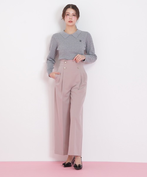 JILL by JILL STUART(ジルバイジルスチュアート)の「◇メタル釦ストレートイージーパンツ(その他パンツ・レディース・ピンク/ネイビー/グレー・MEDIUM/SMALL)」の16枚目の写真