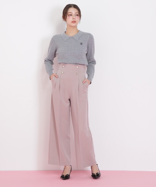 JILL by JILL STUART(ジルバイジルスチュアート)の「◇メタル釦ストレートイージーパンツ(その他パンツ・レディース・ピンク/ネイビー/グレー・MEDIUM/SMALL)」の15枚目の写真