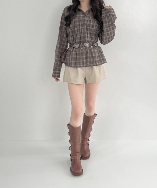 frunco(フランコ)の「レザーショートパンツ(その他パンツ・レディース・ブラック/ブラウン/ホワイト・MEDIUM)」の9枚目の写真