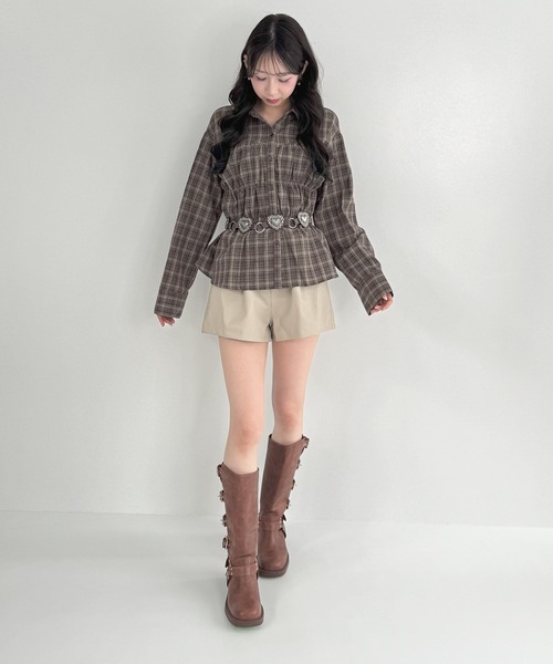 frunco(フランコ)の「レザーショートパンツ(その他パンツ・レディース・ブラック/ブラウン/ホワイト・MEDIUM)」の10枚目の写真