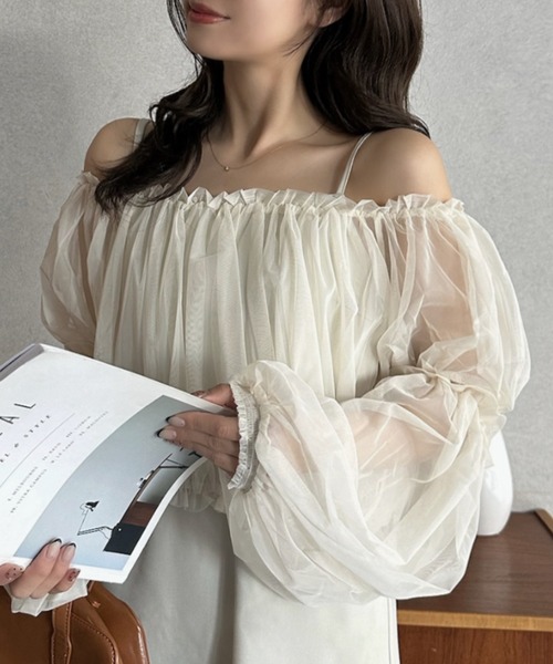 Eclat one(エクラワン)の「【Eclat one】3WAY フレアシルエット チュール キャミワンピース(ワンピース・レディース・グレー/ブラック/アイボリー・FREE)」の18枚目の写真