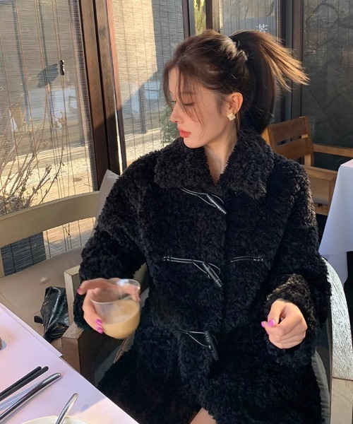 セール】プードルファーダッフルミドルコート（ダッフルコート