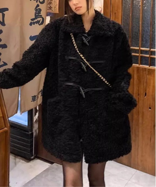 セール】プードルファーダッフルミドルコート（ダッフルコート