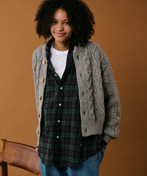 James Charlotte | ウール アランニットカーディガン WOMEN