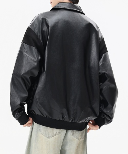 aimoha(アイモハ)の「フェイクレザー ジャケット/Faux leather jacket(ライダースジャケット・メンズ・ブラック・LARGE/MEDIUM/X-LARGE)」の8枚目の写真