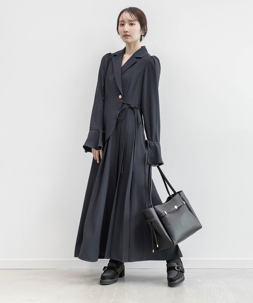 RANDA(ランダ)の「テーラードカラーワンピース(ワンピース・レディース・クリーム/チェック/ネイビー・1/0)」の3枚目の写真