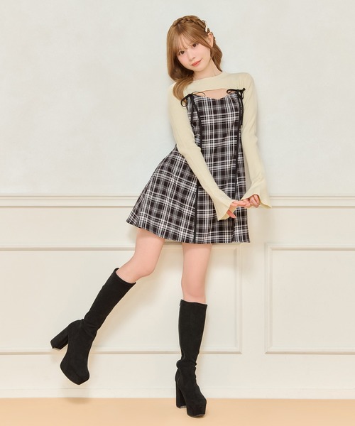 apres jour(アプレジュール)の「ショート丈ニットトップス(ニット/セーター・レディース・アイボリー/ダークブラウン/ブラック・X-LARGE/フリー)」の13枚目の写真