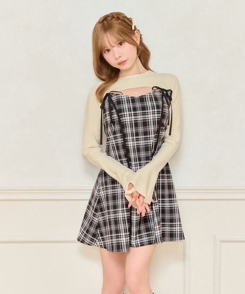 apres jour(アプレジュール)の「ショート丈ニットトップス(ニット/セーター・レディース・アイボリー/ダークブラウン/ブラック・X-LARGE/フリー)」の10枚目の写真