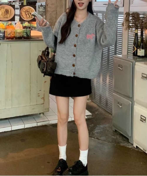 WEGO（ウィゴー）の「WEGO/ドッグワッペンニットカーディガン（カーディガン/ボレロ・レディース・ホワイト/ピンク/グレー・FREE）」の22枚目の写真