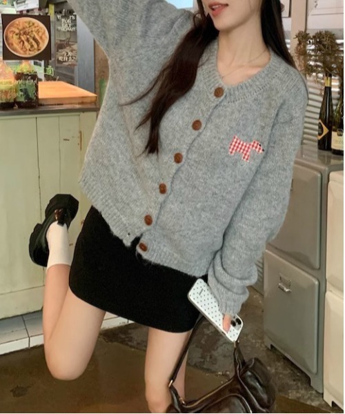 WEGO（ウィゴー）の「WEGO/ドッグワッペンニットカーディガン（カーディガン/ボレロ・レディース・ホワイト/ピンク/グレー・FREE）」の19枚目の写真